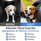 Side view of NausX motion sickness supplement box
