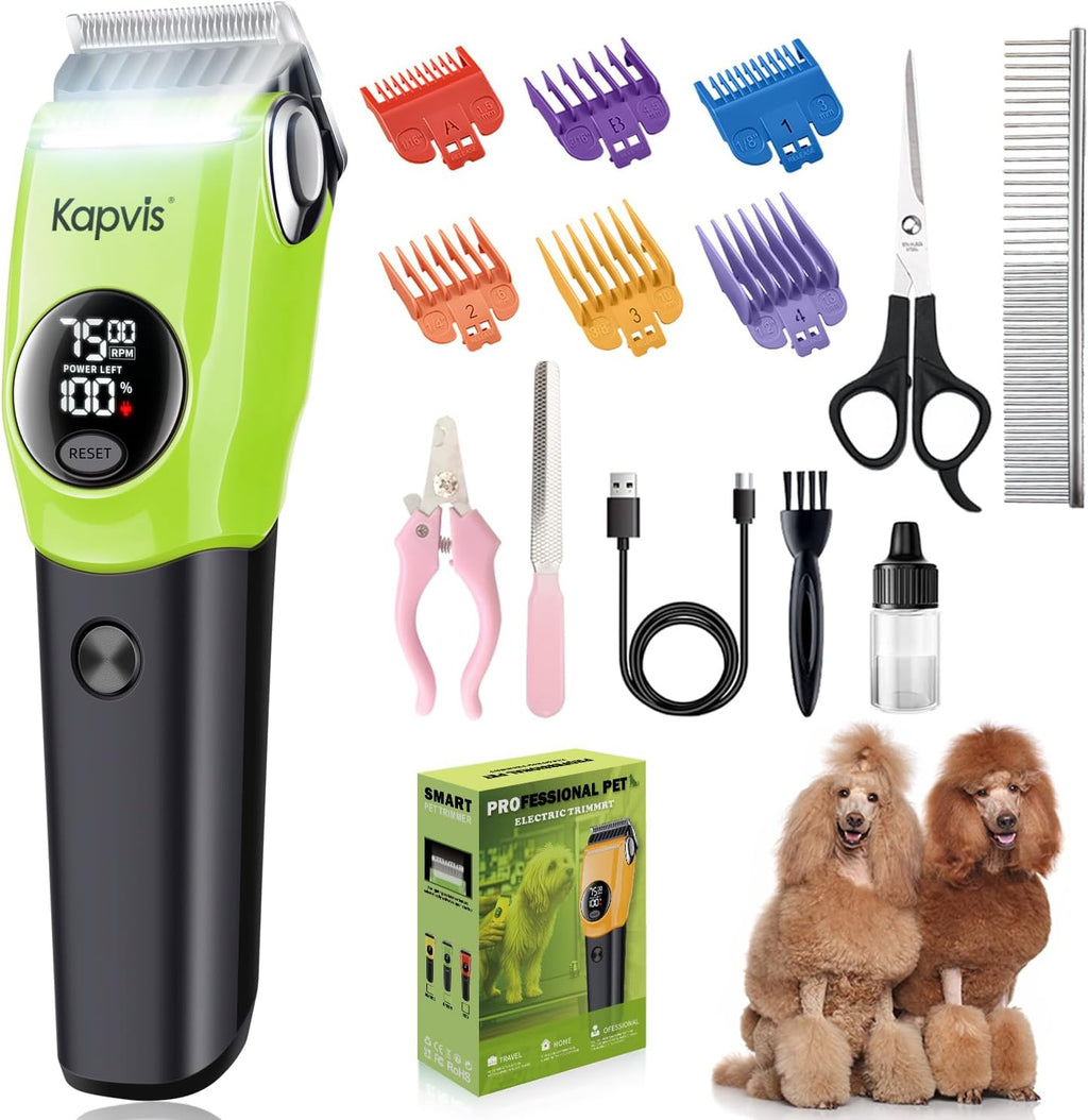 Dog Clippers for Grooming Thick Hair with LED Light,Cat Shaver,and Sheep Shears for Thick/Matted/Knotted/Fine/Curly Hair,Works with or Without Power Cord - Image 9