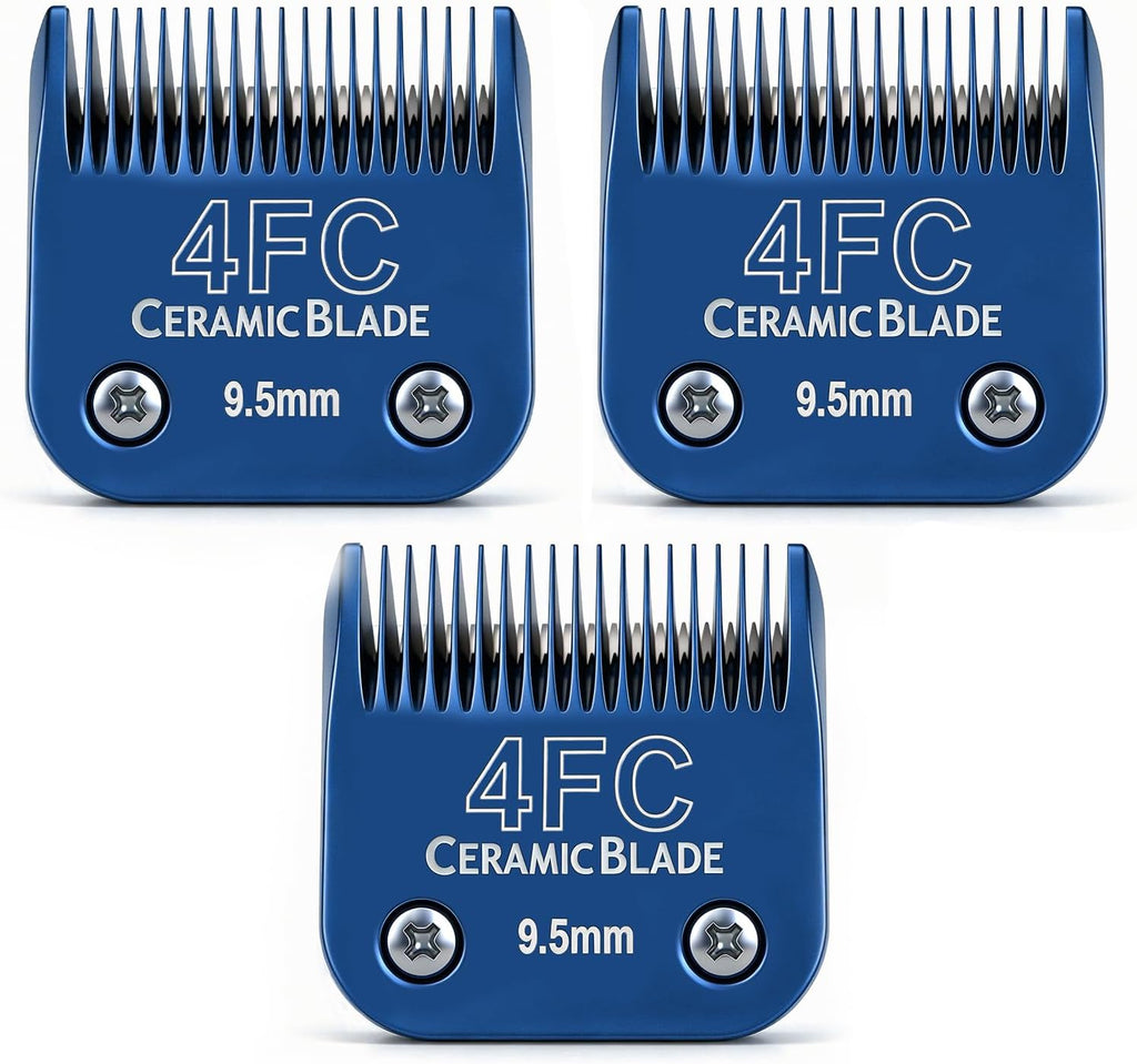 3-Packs Detachable Ceramic Blade Kit for Pet Clippers with Size 10 - Cut Length 1.5mm (1/16"),Compatible with Andis,Oster A5,Wahl KM10 Clippers & Similar Models (Blue) - Image 12