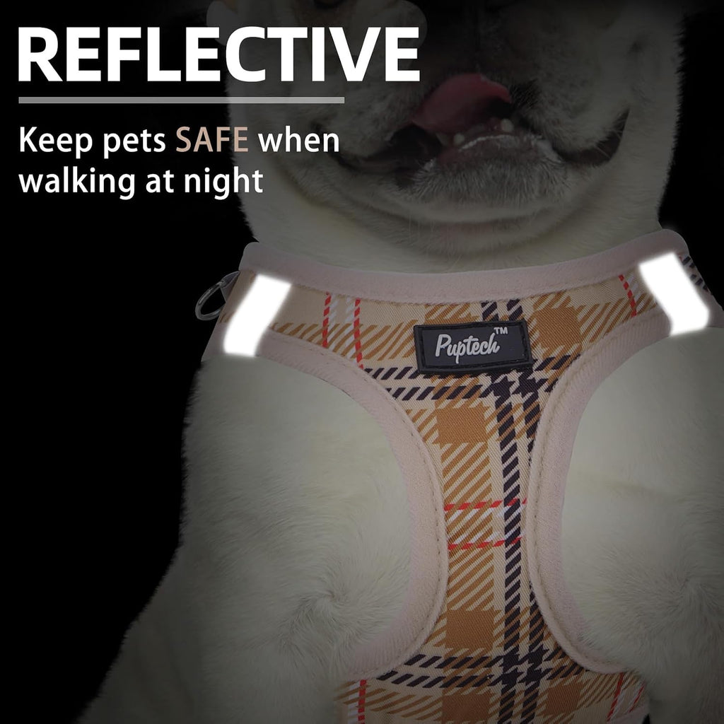 PUPTECK Dog Harness and Leash Set for Small Medium Dogs No Pull Step-in Soft Mesh Puppy Cat Vest Harnesses Reflective at Night, Green S - Image 9