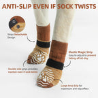 Close up of double-sided silicone grippers on dog socks
