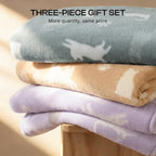 Close up texture of Luciphia double sided plush fleece small pet blanket