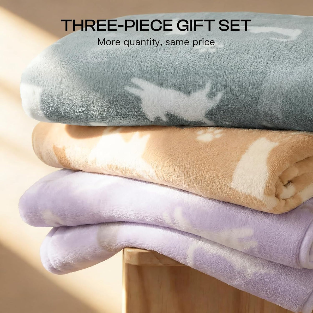 Close up texture of Luciphia double sided plush fleece small pet blanket