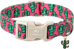 MR.CHUBBYFACE Spring Summer Pink Dog Collar, Cute Pink Floral Pattern Puppy Collar, Durable Soft Fabric Pet Collar Gift for Small Medium Large Female Dog - Image 13