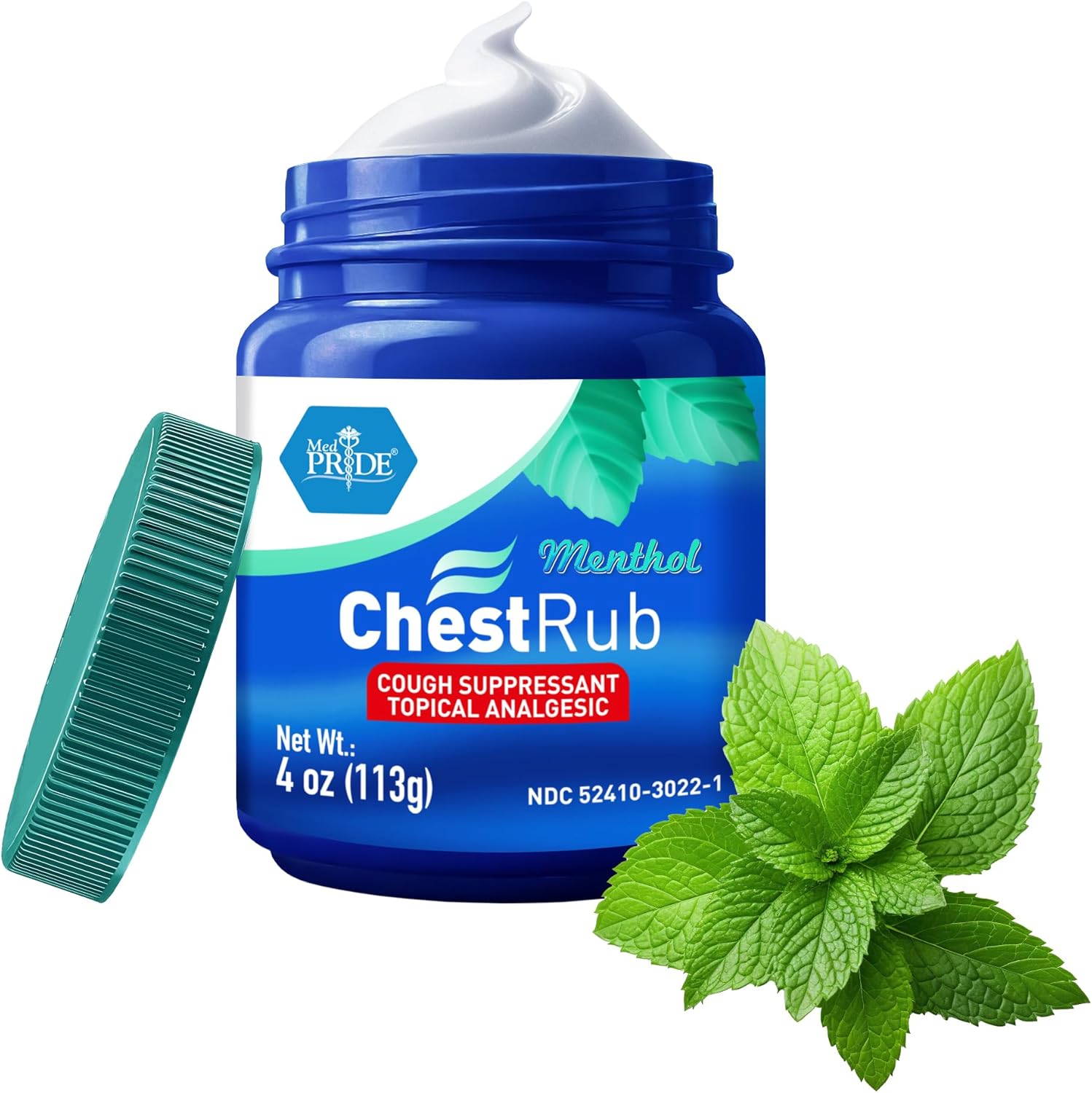MED PRIDE Menthol Camphor Vapor Rub four ounce jar front view for cough relief