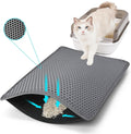 FADEYJ cat litter mat double layer grey front view outside litter box