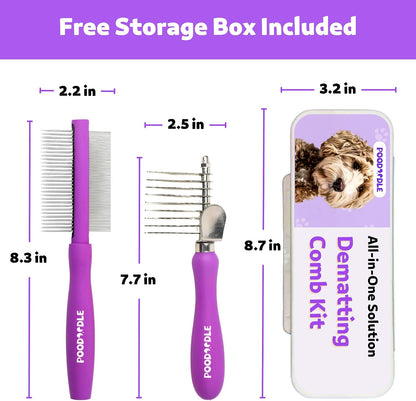 Professional pet grooming kit for deshedding and detangling