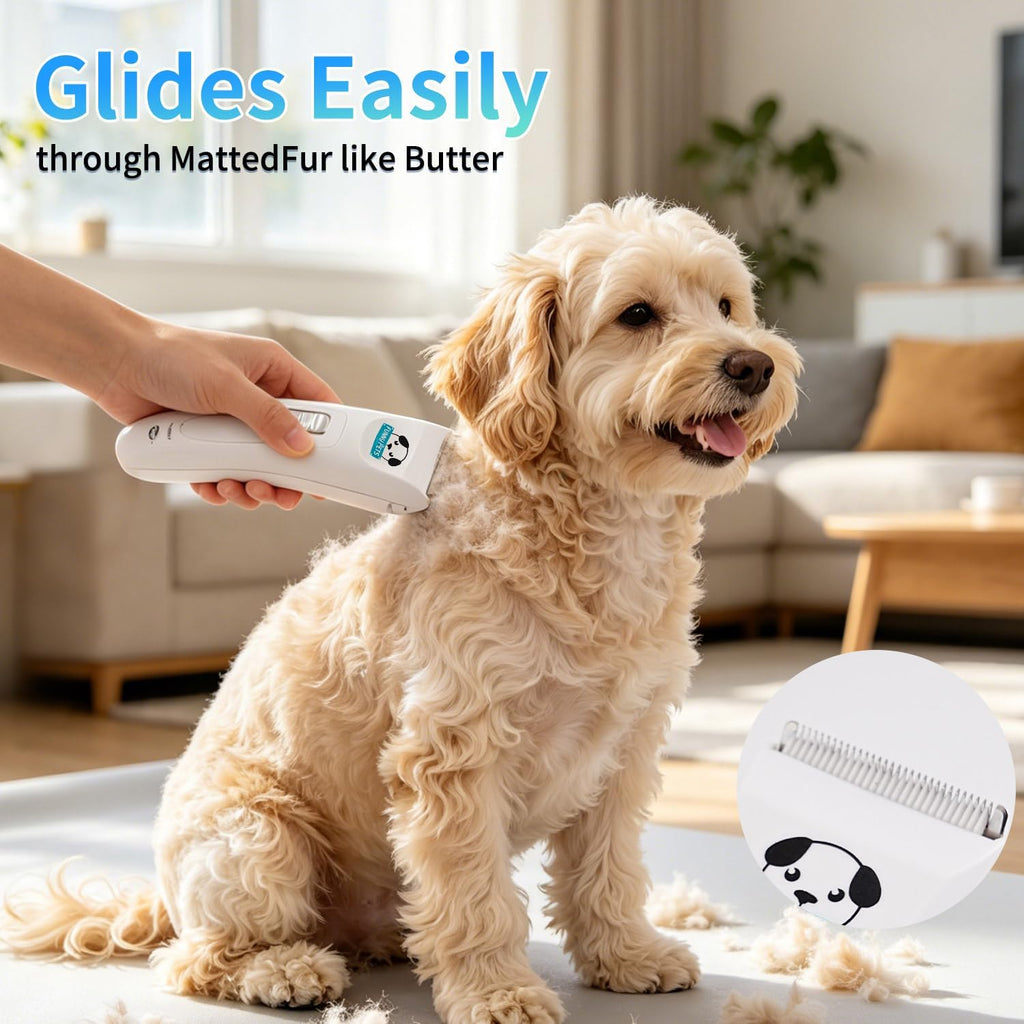 Cordless electric pet hair shaver with accessories