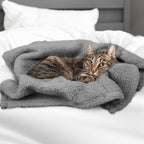 Furrybaby cat blanket folded neatly displaying the thick fluffy texture