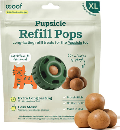 WOOF Pupsicle Refill Pops - Low-Mess Dog Snacks - with Peanut Butter and Beef - Dog Treats - Long Lasting - Large Pops - 7 Count - Image 15