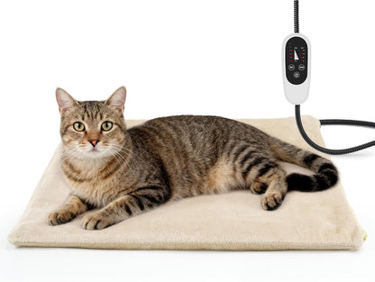 NICREW Cat Heating Pad, Temperature Adjustable Heated Cat Bed with Auto Shut Off Timer, Indoor Pet Heated Bed Mat for Small Dogs, 17.7 x 15.7 Inches - Image 11