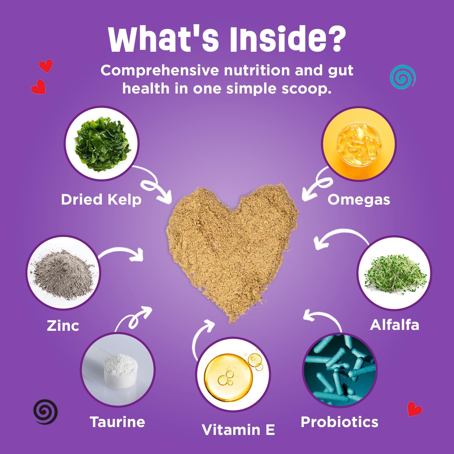Dinovite omega-3 and taurine powder formula scoop close up