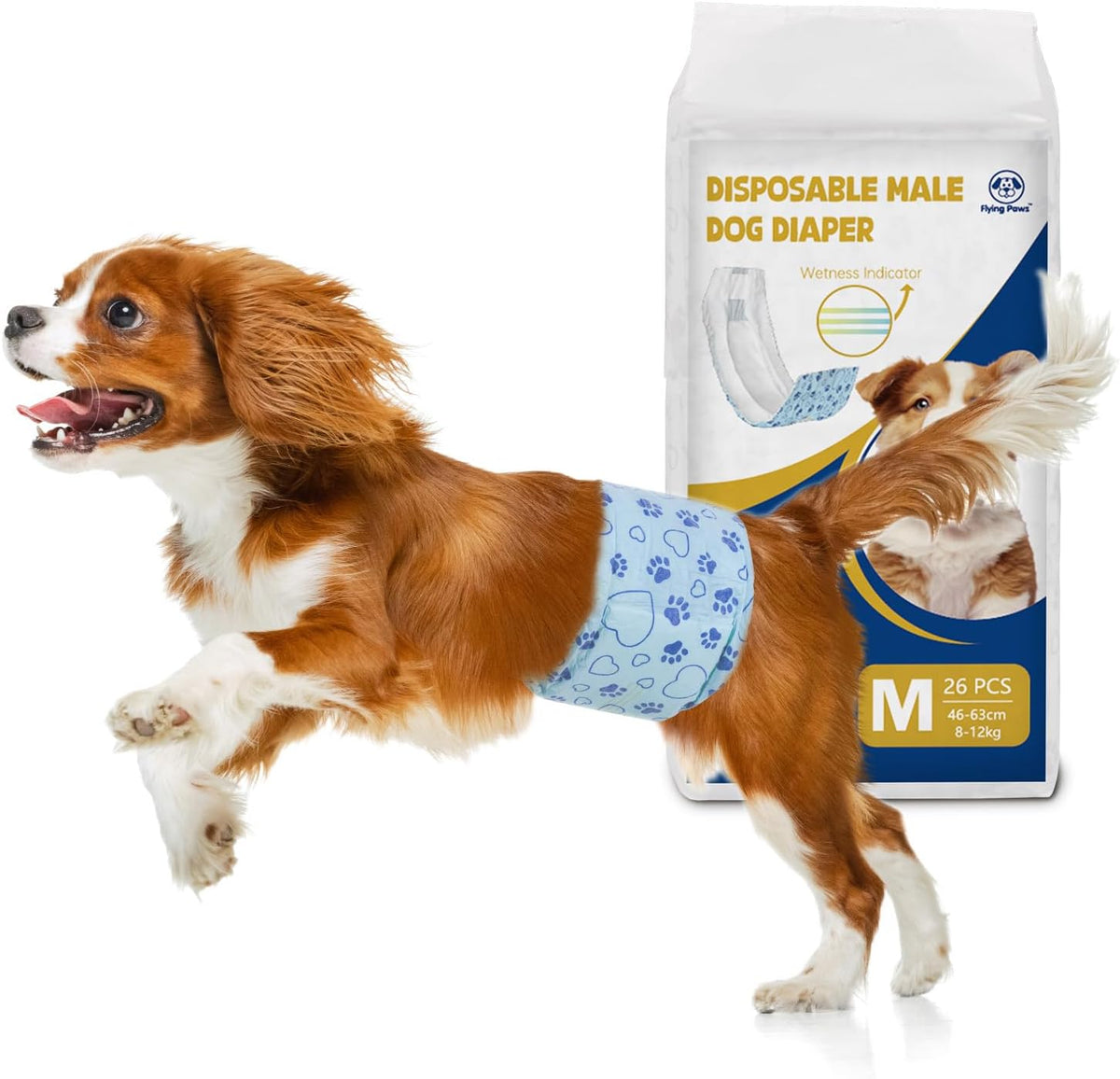 Male Dog Diapers with Wetness Indicator, Disposable Belly Band for Puppy Male Diapers, Doggie Wraps for Puppy Training, Incontinence (XS, 26 Count) - Image 13