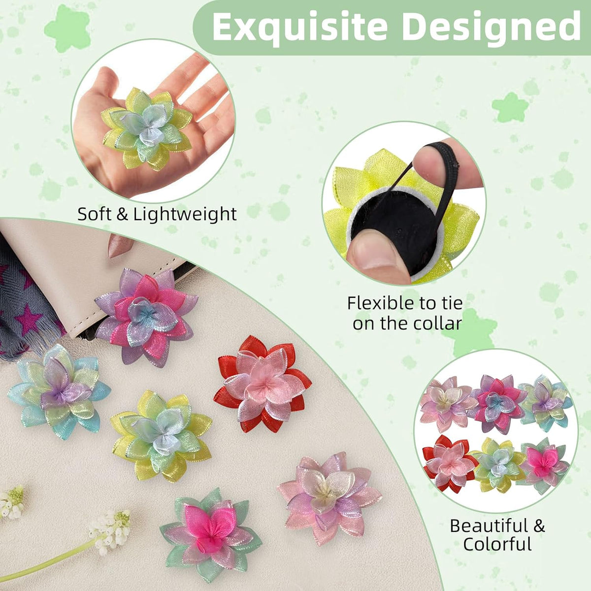 Cat collar with slide on floral charm attachment
