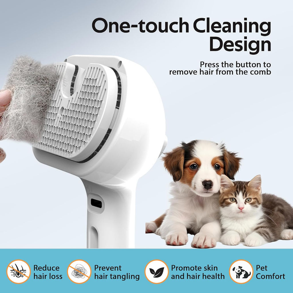 Eilimy white electronic pet steam brush for cats and dogs