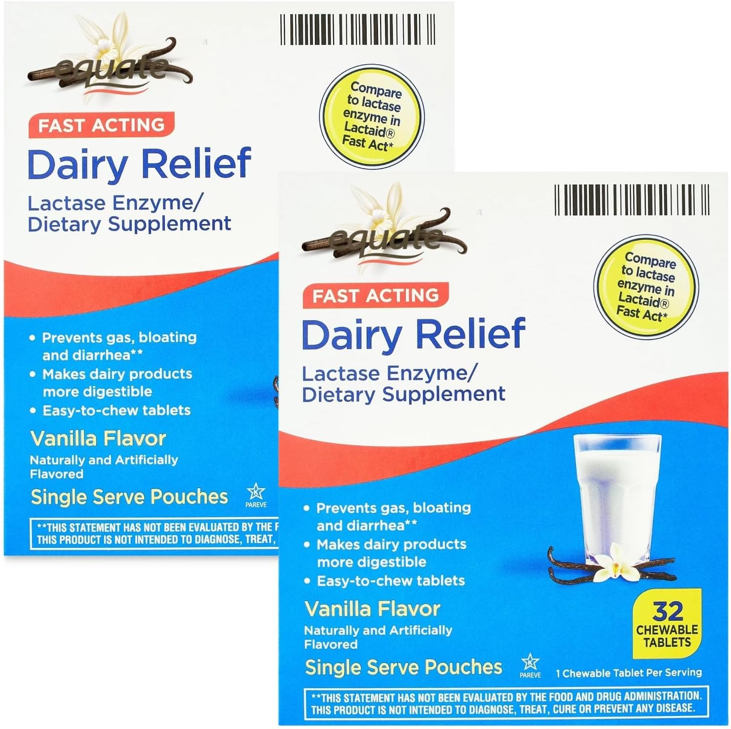 Fusion Shop Store Fast Act Lactose Intolerance Chewables front view packaging for fast-acting dairy relief