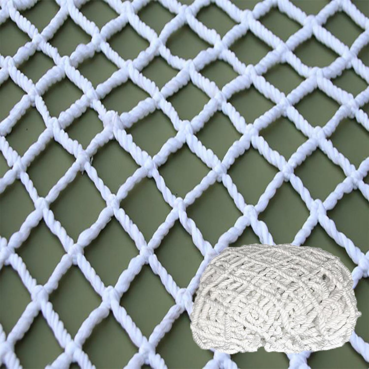 Mozzeilee Balcony Stair Rope Net white front view