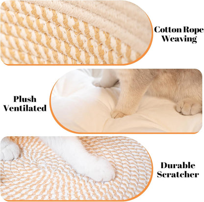 Handwoven cotton rope texture of Cheerhome Pets cat bed