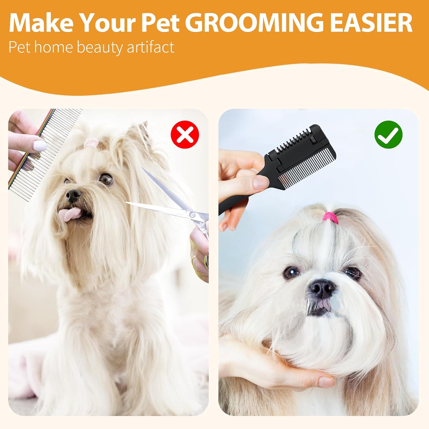 Sodknow pet grooming comb set of two for cats and dogs