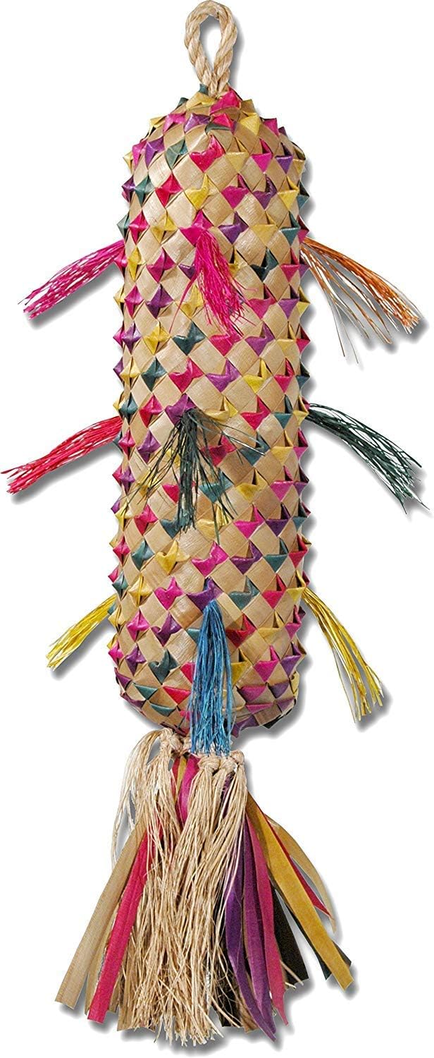 Planet Pleasures spiked foraging toy side view demonstrating texture variety for large birds.