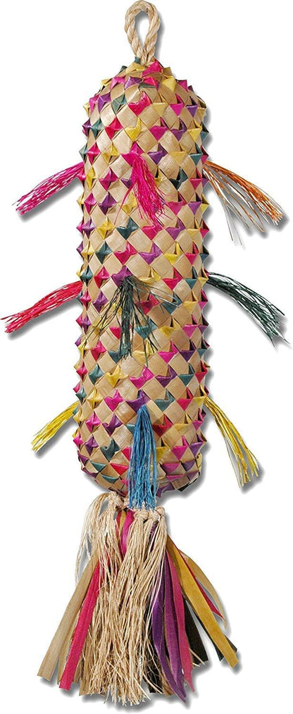 Planet Pleasures spiked foraging toy side view demonstrating texture variety for large birds.