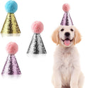 Do-Dottii dog birthday hat set front view with glitter sequins