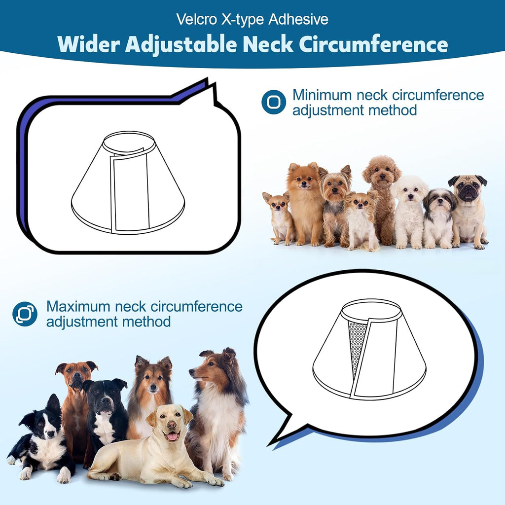 Water-resistant anti-licking pet cone collar details and padding