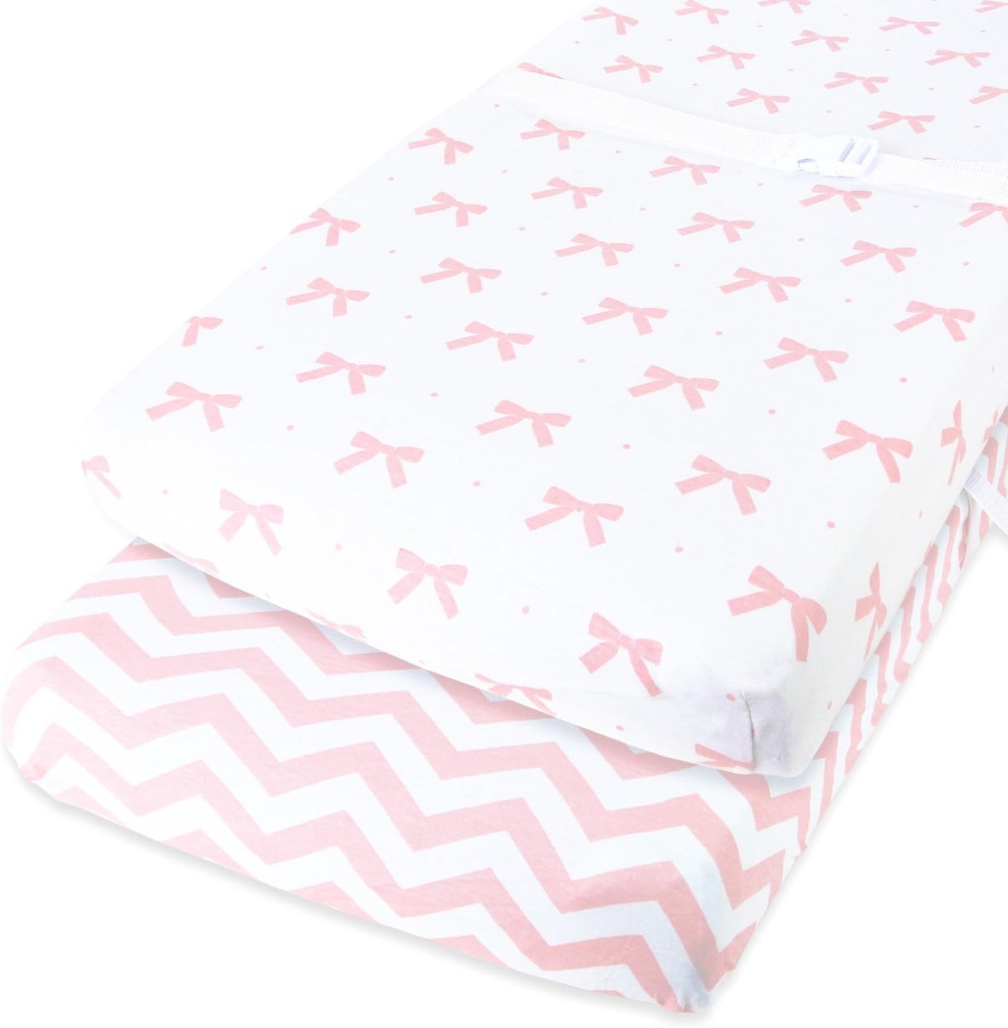 Cuddly Cubs diaper changing pad covers pink 2 pack front view
