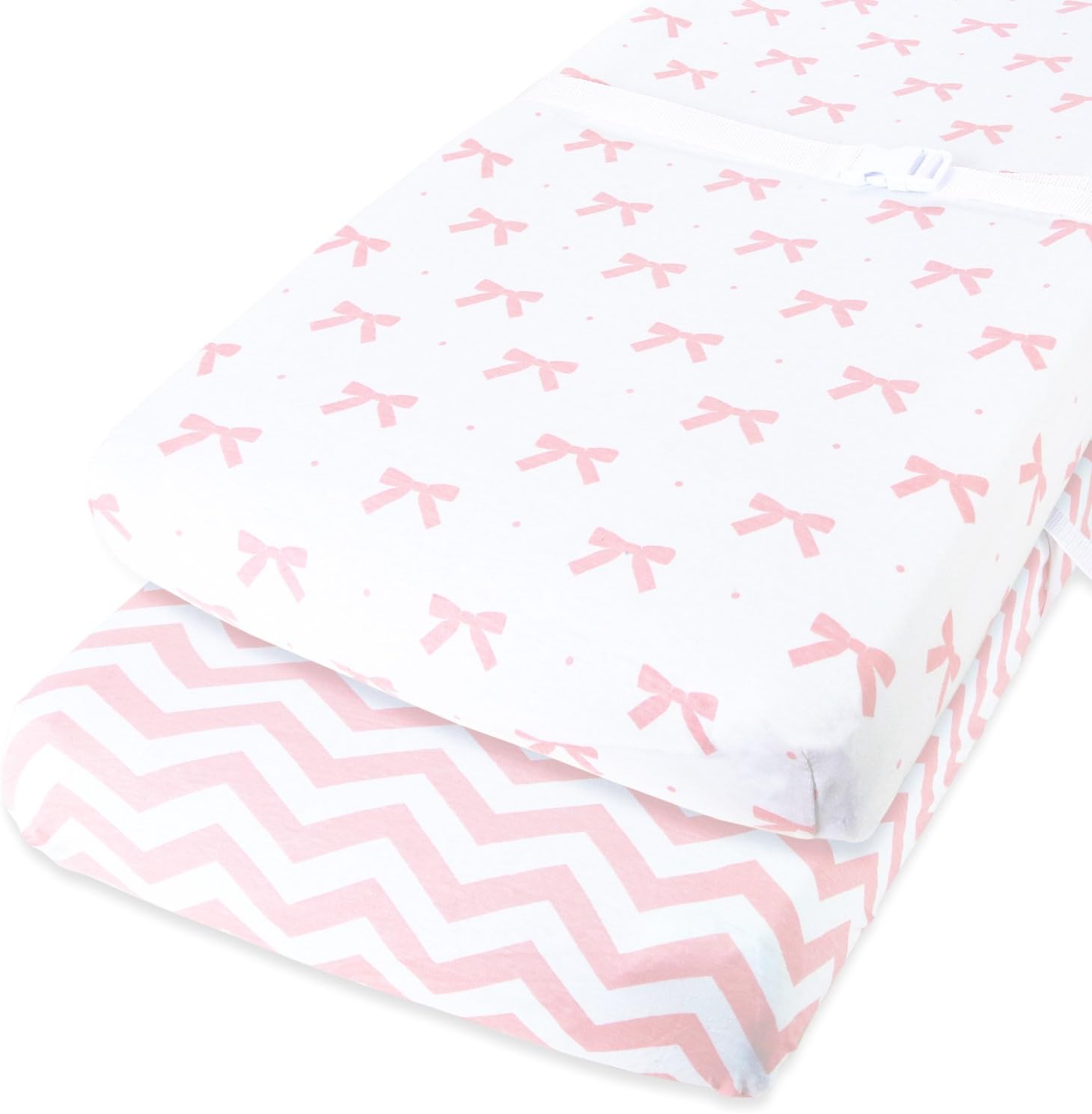 Cuddly Cubs diaper changing pad covers pink 2 pack front view
