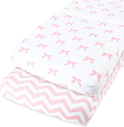 Cuddly Cubs diaper changing pad covers pink 2 pack front view