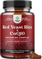 Red Yeast Rice with CoQ10 Supplement - Healthy Heart Support - 120 Ct - Image 4