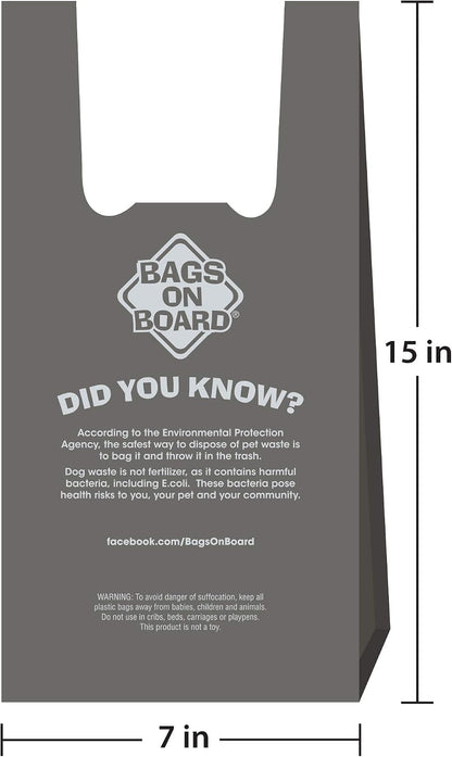 Premium imported gray pet poop bags with integrated handles for simple knotting