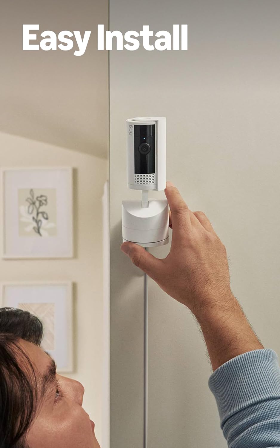Ring Pan-Tilt camera mounted on interior wall