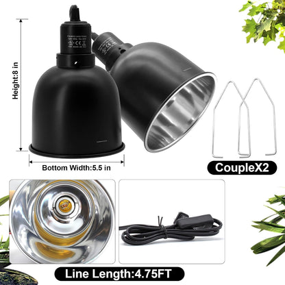 MECESOR reptile light fixture set up overview above a glass terrarium habitat