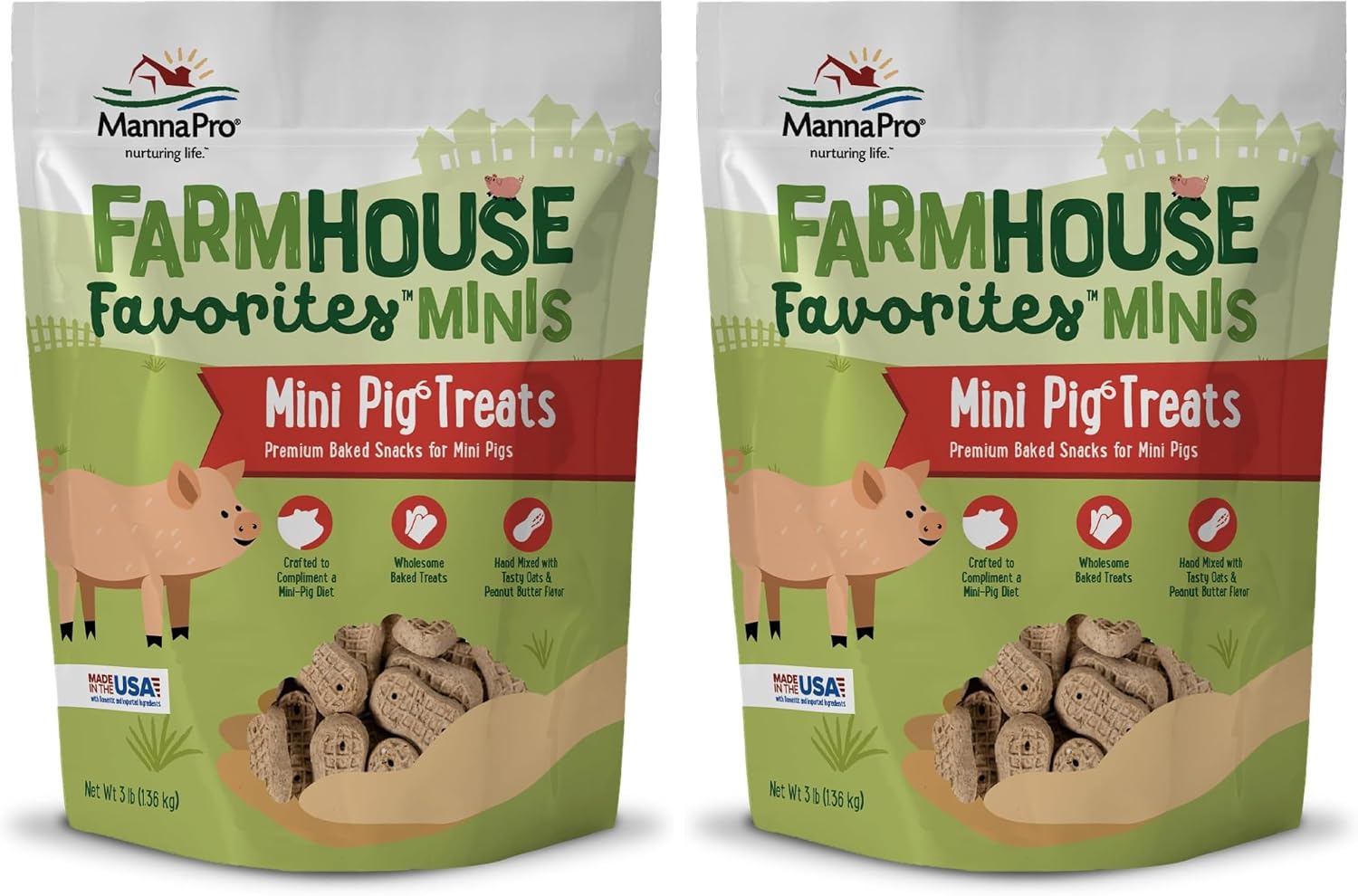 Manna Pro Farmhouse Favorites Mini Goat & Cattle Treats - Premium Baked Snacks for Mini Goats & Mini Cattle - Hand Mixed - Alfalfa & Molasses Flavored - 3lb Bag - Image 10