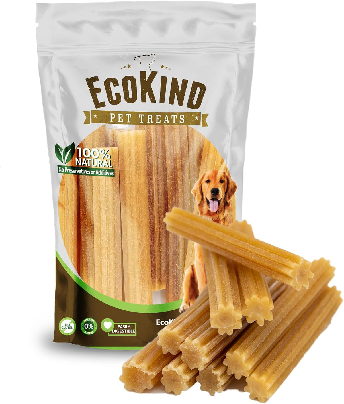 EcoKind Pet Treats Premium Gold Cheese Flavored Churro Chews | All Natural Himalayan Yak Cheese Dog Chew for Small to Large Dogs | Keeps Dogs Busy & Enjoying Indoors & Outdoor Use (10 Sticks) - Image 10