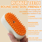 Pet grooming brush with rotating handle and silicone bristles