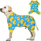 KYEESE Dog Pajamas Velvet Dog Pajamas Medium Sized Dogs Soft Dogs Clothes Pjs with Yellow Ducks Pattern Stretchy Pet Jammies Coat Comfy Pet Onesie Costume, 2X-Large - Image 10