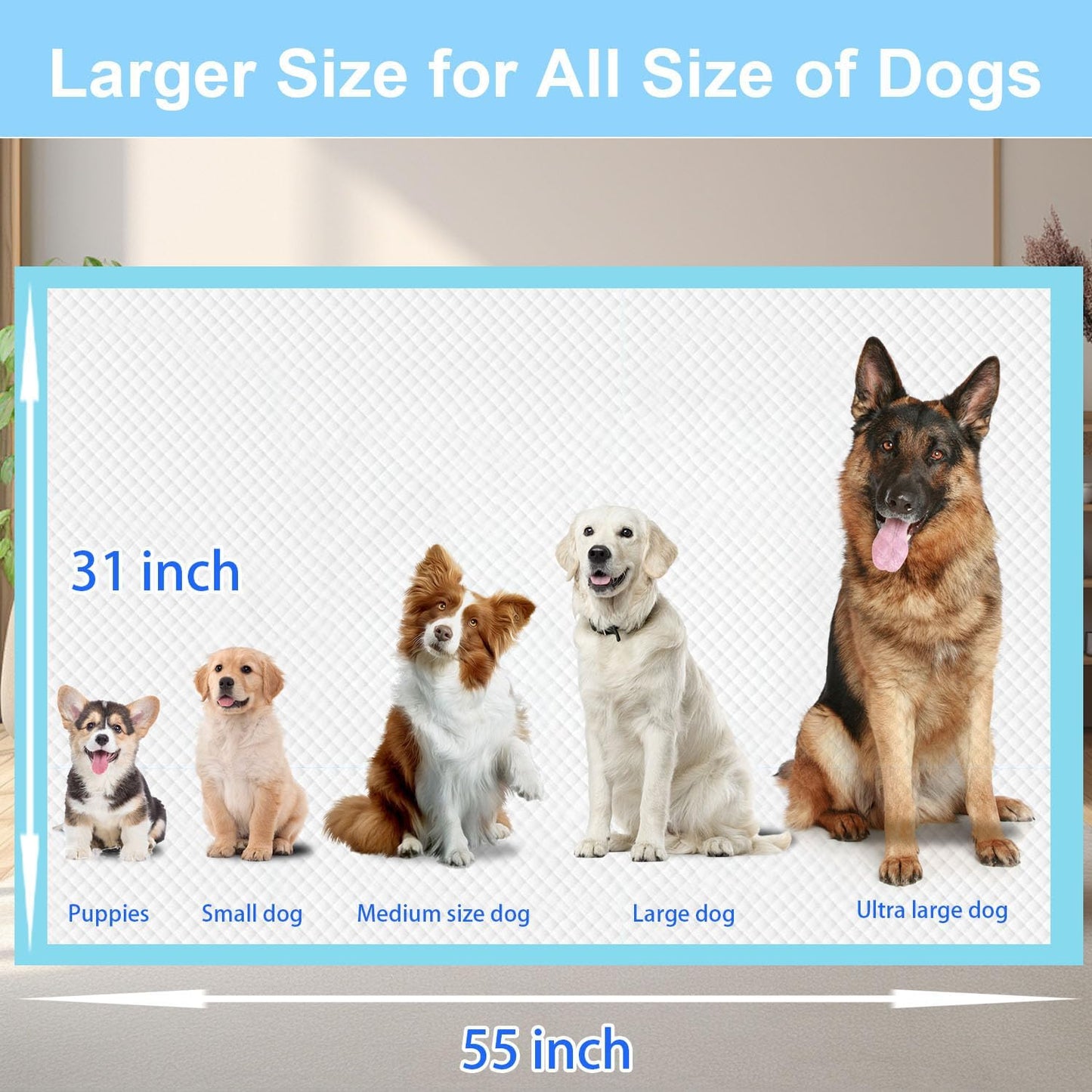 UYDJKLS imported pet mats used inside a large dog crate for reliable leak protection.