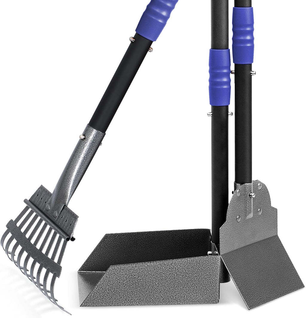 Heeyoo Dog Pooper Scooper, Dog Poop Tray and Rake Set, Pet Waste Removal Scoop with Long Adjustable Sectional Stainless Handles - Image 10