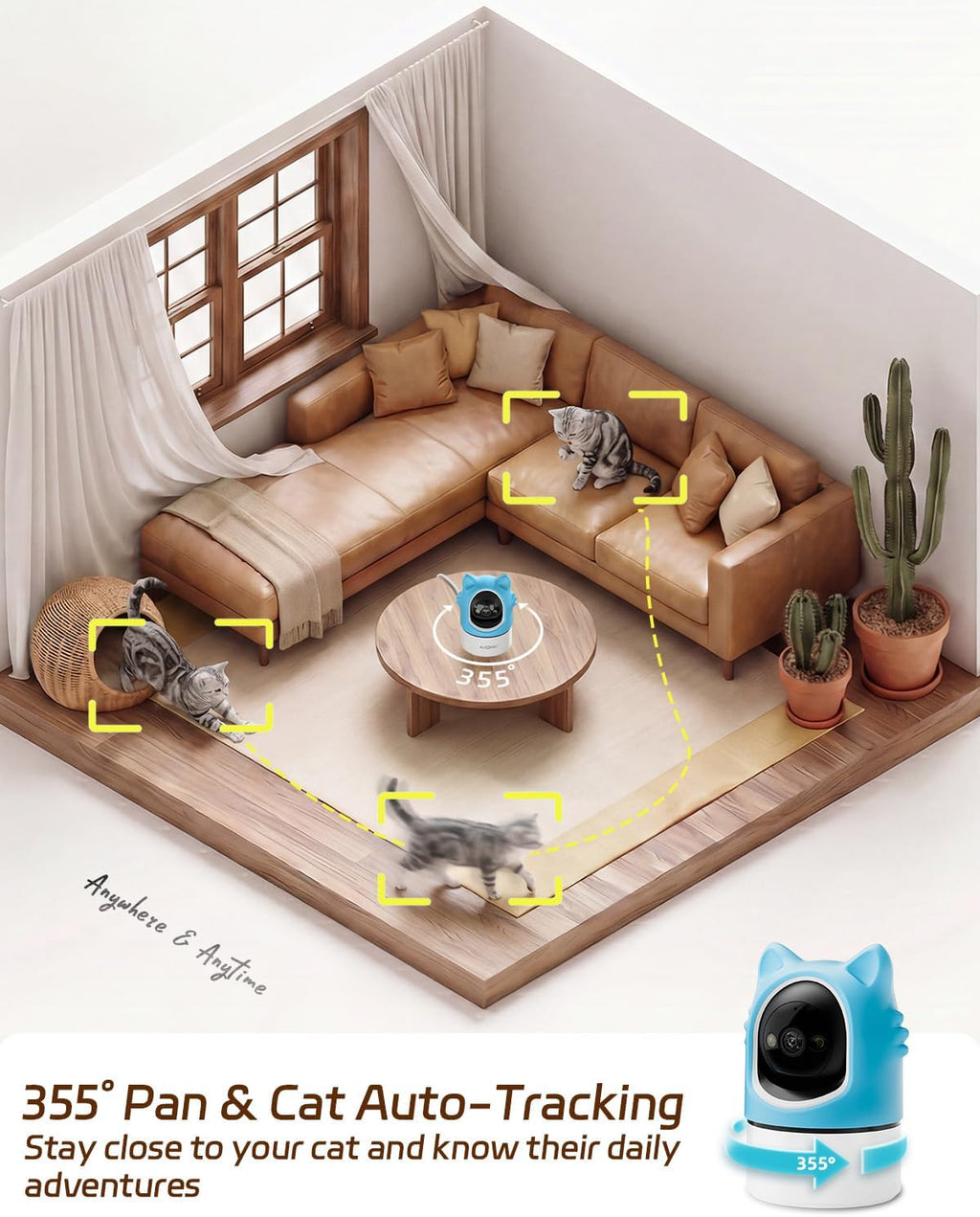 Smartphone app interface for Aliobc pet camera