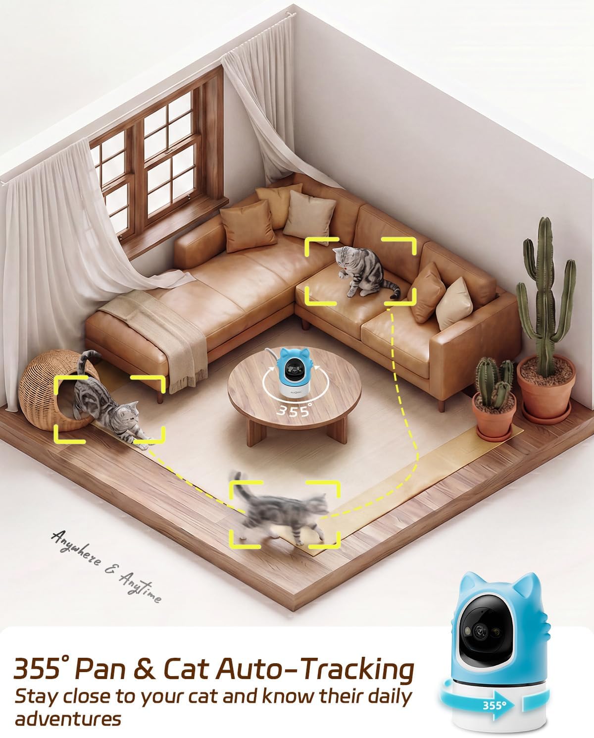 Smartphone app interface for Aliobc pet camera