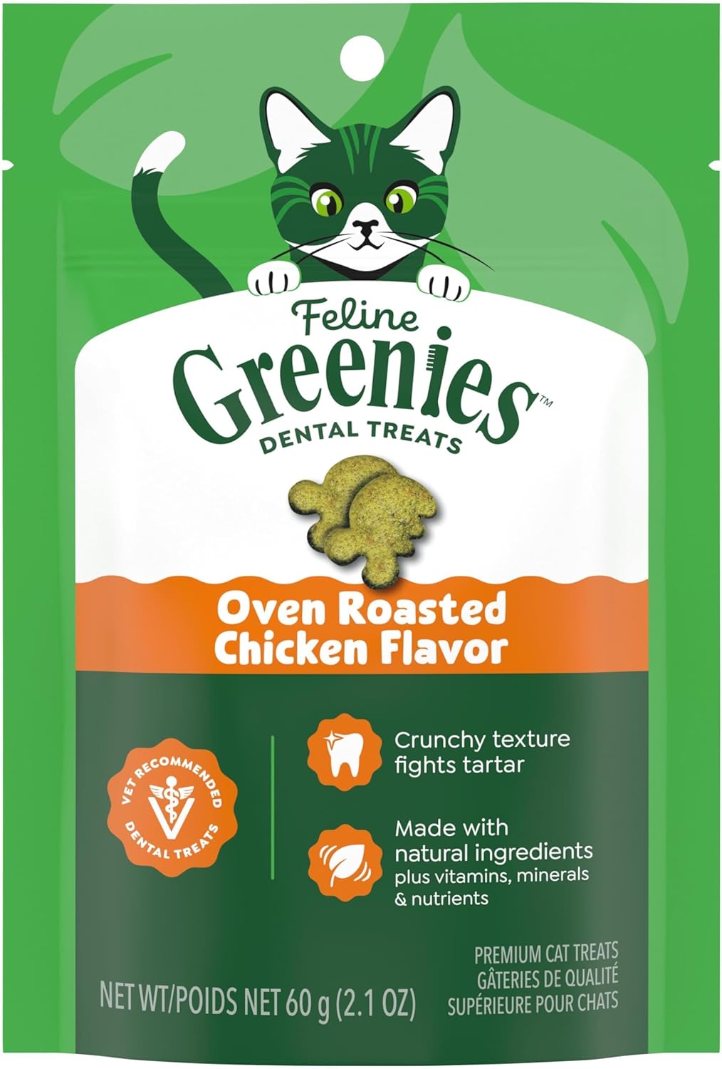 Greenies Cat Treats, Feline Veterinarian-Recommended Adult Natural Dental Cat Treats, Oven Roasted Chicken Flavor, 9.75 oz. Tub - Image 12