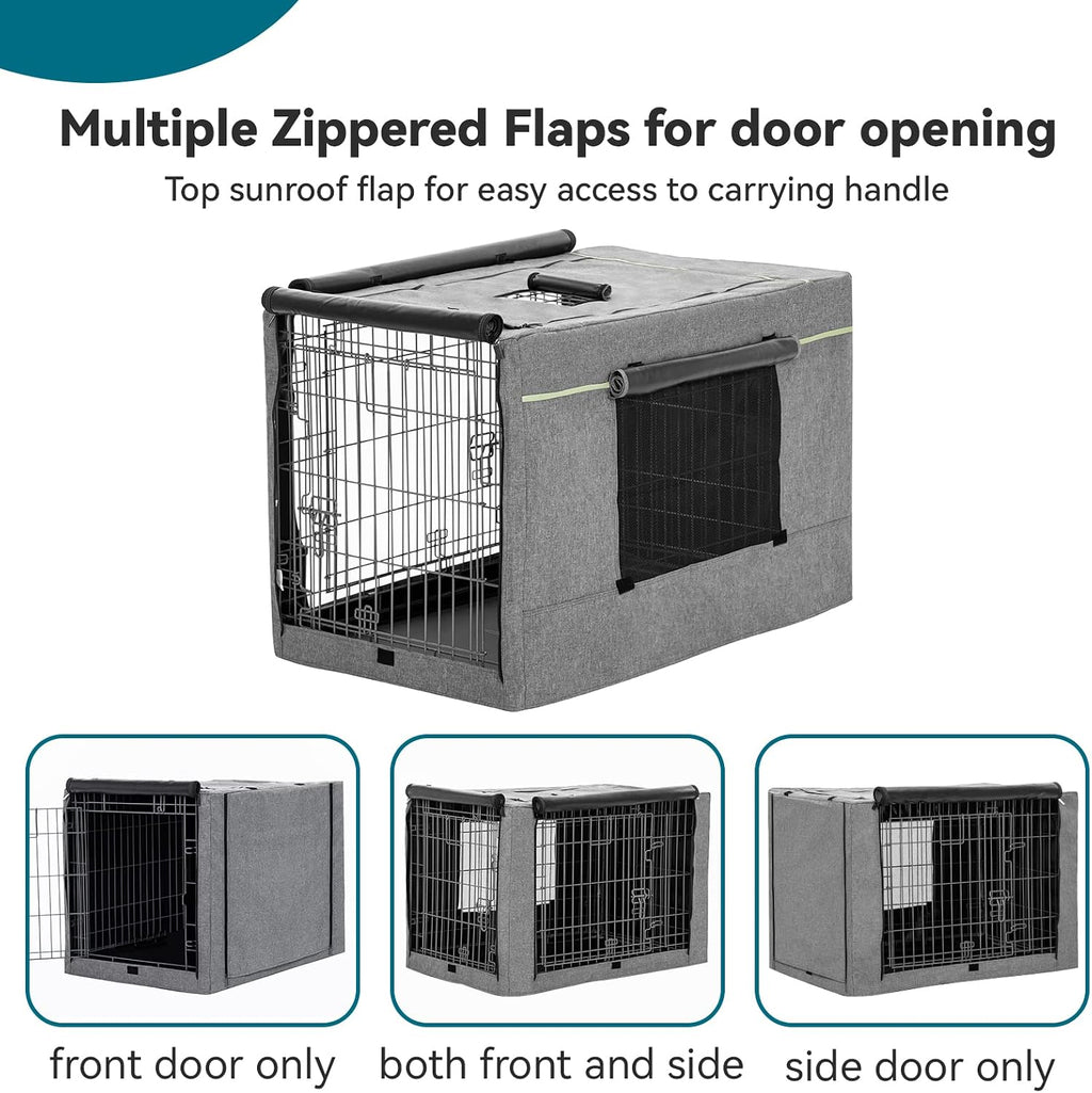 Petsfit forty-two inch dog cage cover top handle zipper opening detail