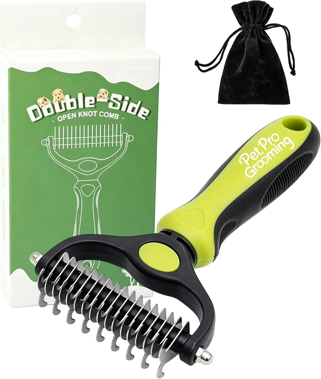 Tool, 2-In-1 Double-Sided Grooming Tool, Deshedding Dog Brush, Pet Shedding Remover Rounded-Tooth Comb For Painlessly Removing Knots And Loose Hair (Blue-Large) - Image 11