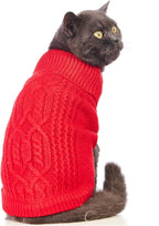 Stretchy Cat Sweater - 17 Colors & 6 Sizes | Snug Winter-Ready Knit for Boy/Girl Cats & Kittens(Maple Leaf Red, Small) - Image 13