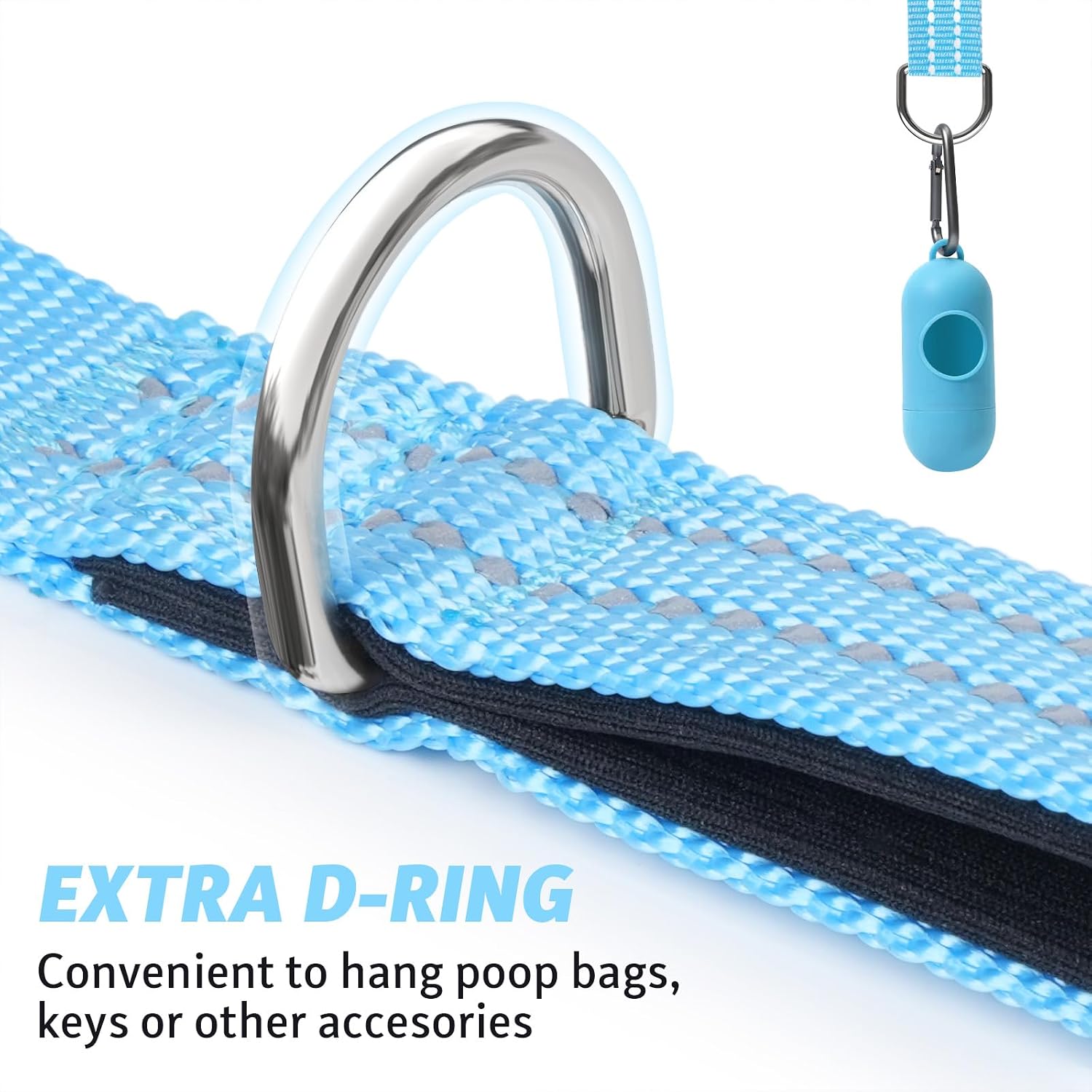 XiaZ reflective outdoor dog lead low light visibility stitching.