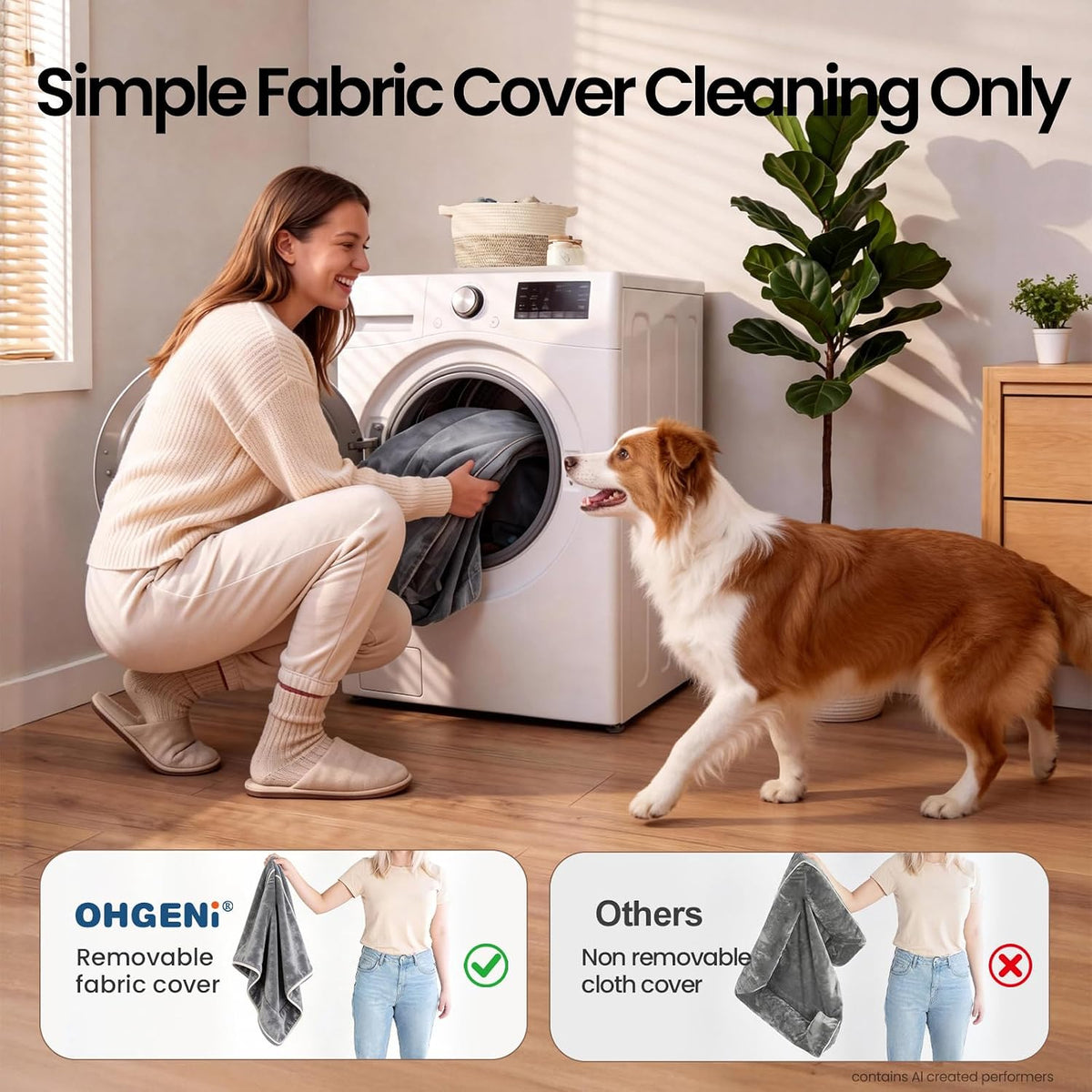 Non-slip bottom surface of OhGeni orthopedic dog bed