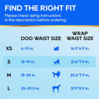 Small male dog wrap with color changing wetness indicator strip detail