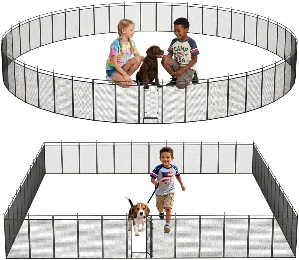 Dog Fence Outdoor for Yard, 40" Height 16 Panels Metal Dog Fence for Dogs, Portable & Foldable Dog Pen, Wireless Dog Playpen Alternative, Temporary Dog Fence for RV Camping, Indoor Outdoor Use - Image 12